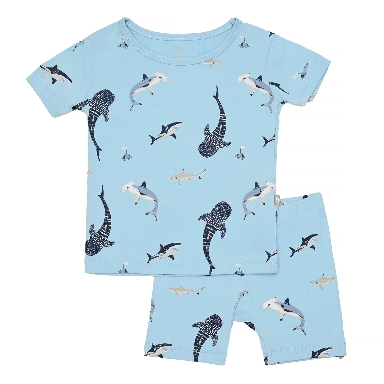 Short Sleeve Pajamas in Stream Shark  - Doodlebug's Children's Boutique