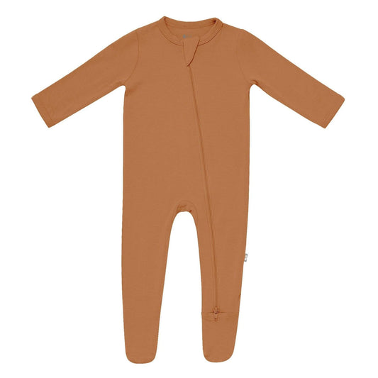 Zippered Footie in Nutmeg  - Doodlebug's Children's Boutique