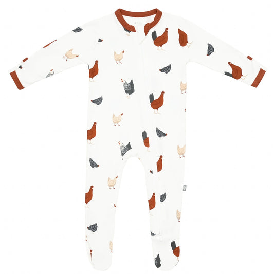 Zippered Footie in Chick  - Doodlebug's Children's Boutique