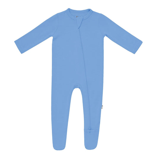 Zippered Footie in Periwinkle  - Doodlebug's Children's Boutique