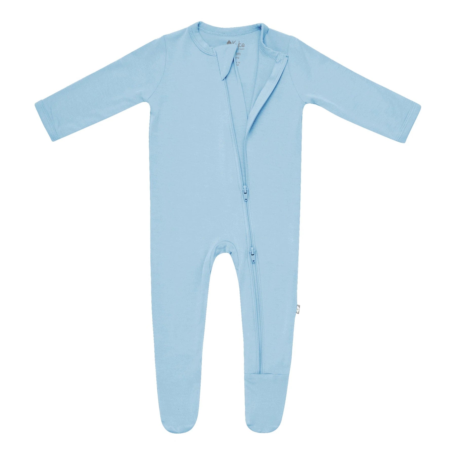 Zippered Footie in Stream  - Doodlebug's Children's Boutique