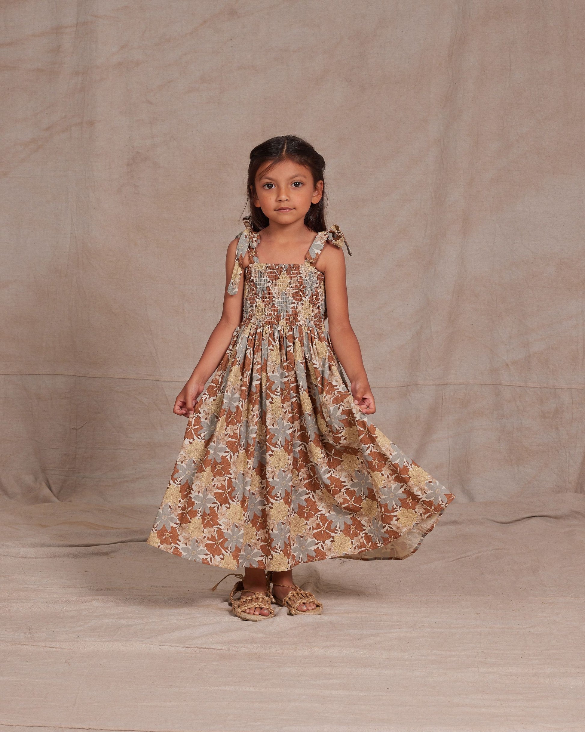 Ivy Dress in Safari Floral  - Doodlebug's Children's Boutique