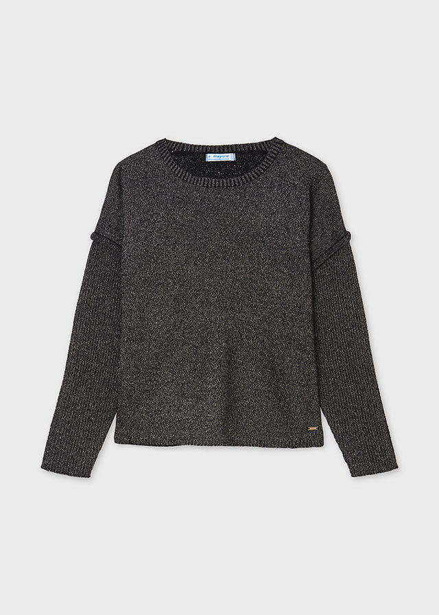 Black Sparkle Lurex Sweater  - Doodlebug's Children's Boutique
