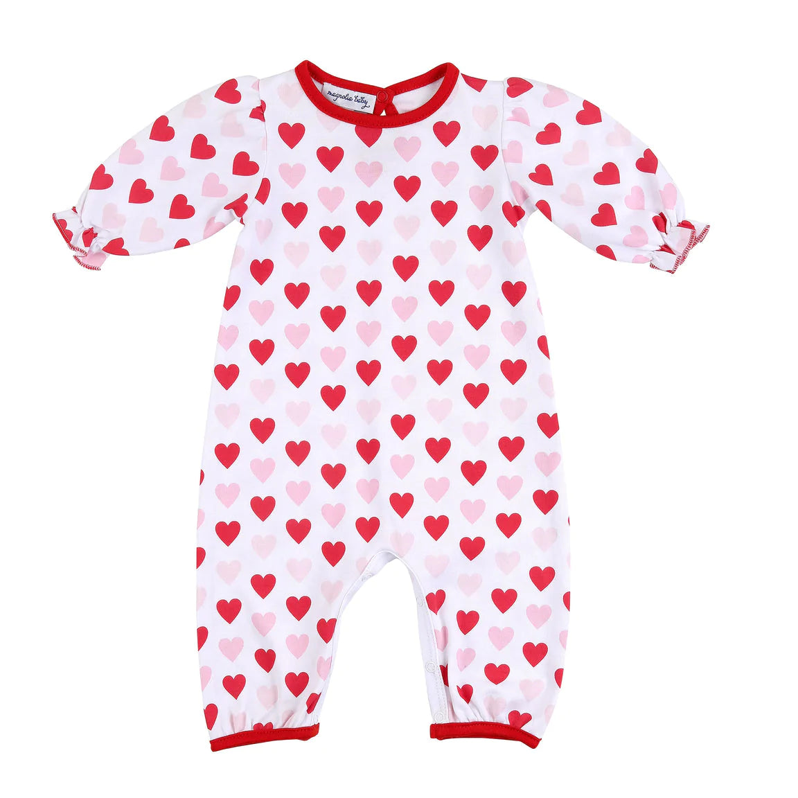 Heart to Heart Ruffle Playsuit  - Doodlebug's Children's Boutique