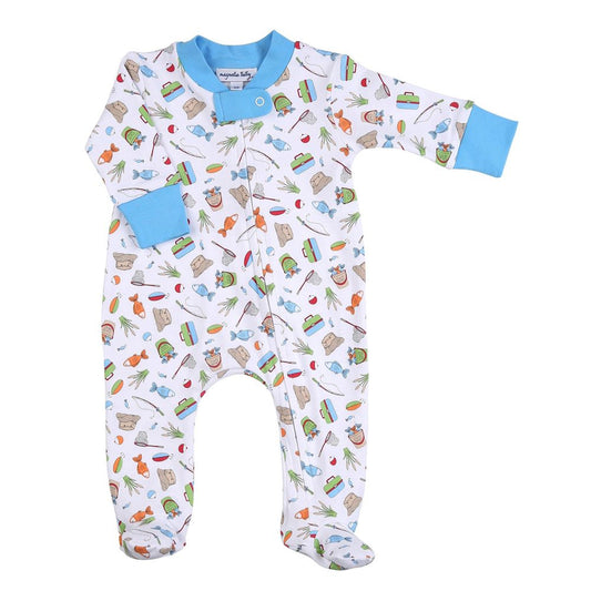 What a Catch Printed Zippered Footie  - Doodlebug's Children's Boutique