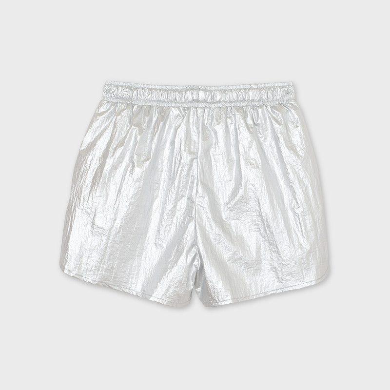Silver Metallic Shorts  - Doodlebug's Children's Boutique