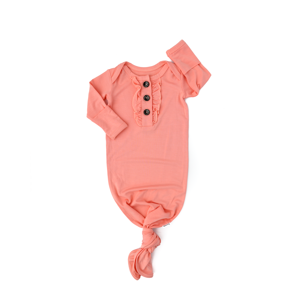 Mila Knotted Ruffle Button Gown  - Doodlebug's Children's Boutique