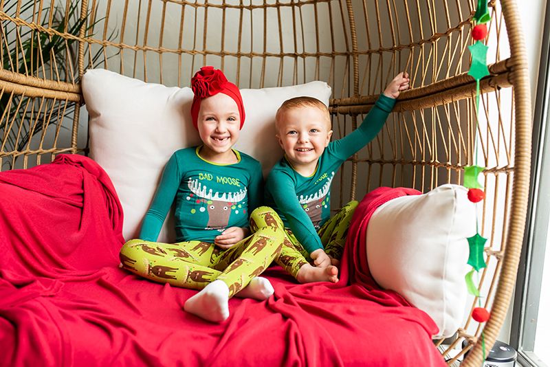 Long Sleeve Graphic Tee Pajama Set in Meadow Bad Moose  - Doodlebug's Children's Boutique