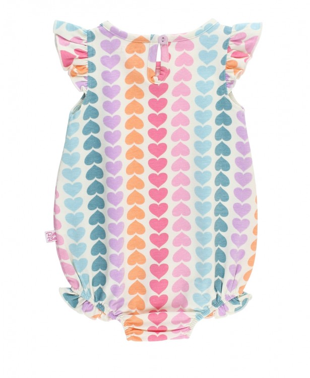 Rainbow Hearts Flutter Bodysuit  - Doodlebug's Children's Boutique