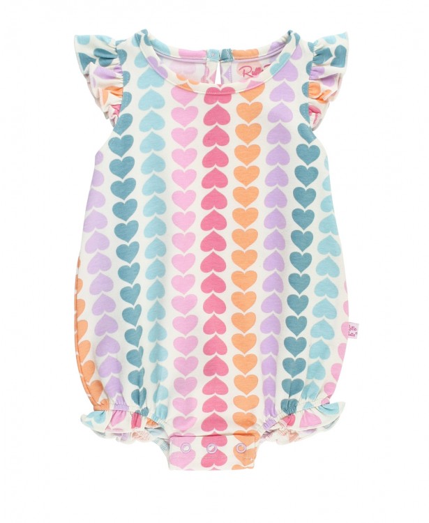 Rainbow Hearts Flutter Bodysuit  - Doodlebug's Children's Boutique