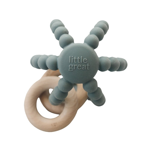Little Great Orbit Ball Rattle in Grey  - Doodlebug's Children's Boutique