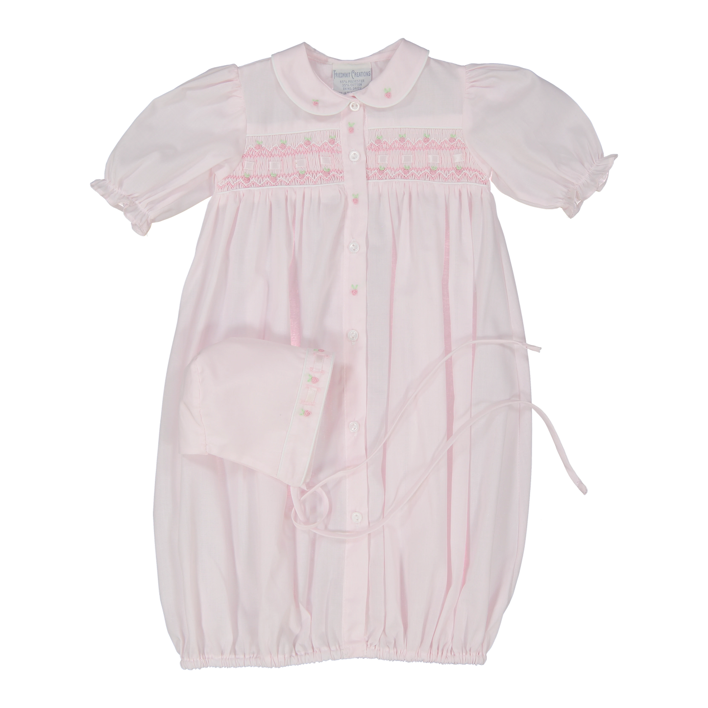 Ribbon Smocked Take Me Home Gown and Hat  - Doodlebug's Children's Boutique