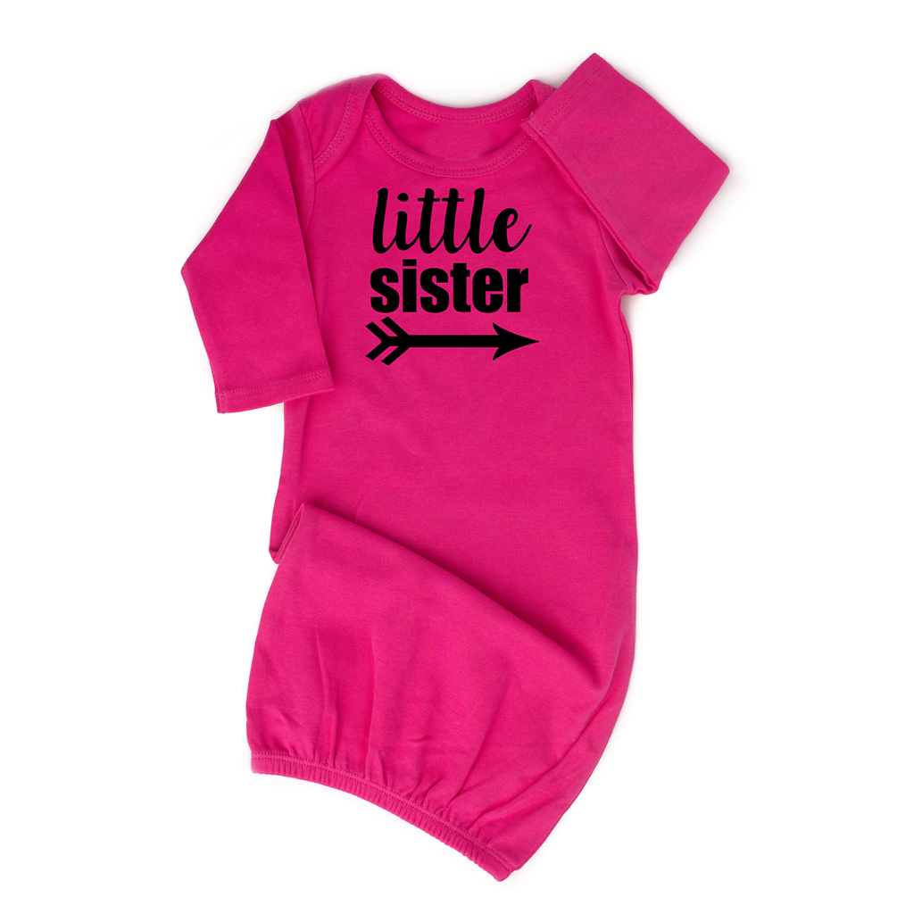 Little Sister Hot Pink Gown  - Doodlebug's Children's Boutique