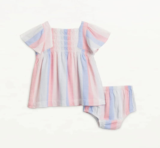 Adorn Stripe Dress Set  - Doodlebug's Children's Boutique
