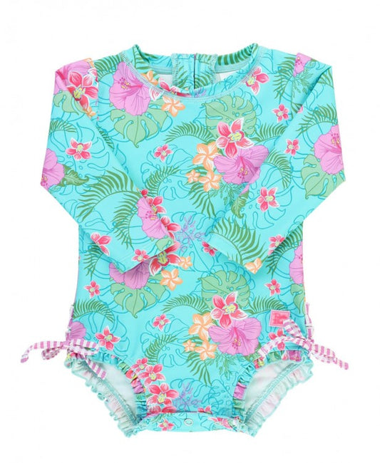 Orchid Oasis One Piece Rash Guard  - Doodlebug's Children's Boutique