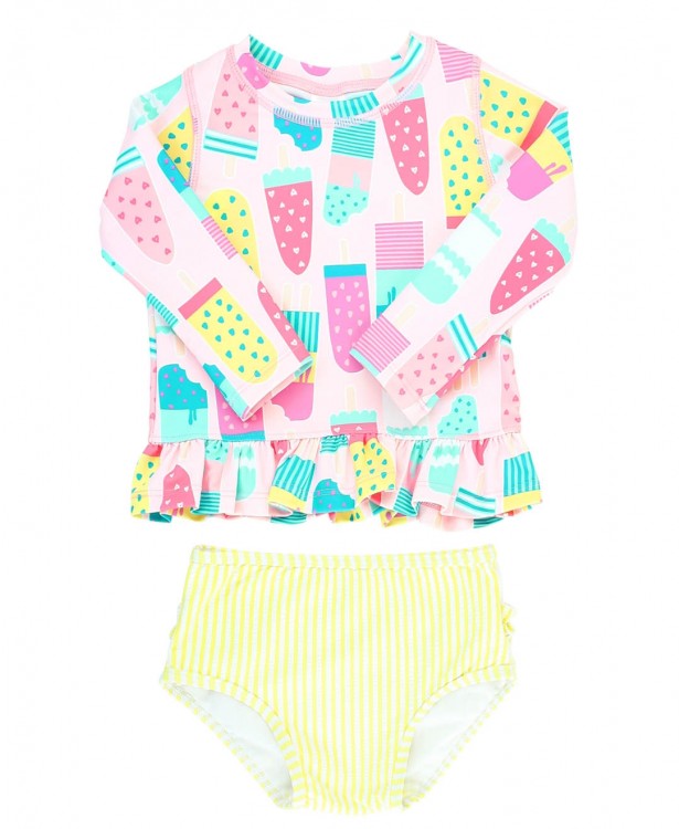 Ice Cream Social Long Sleeve Bikini  - Doodlebug's Children's Boutique