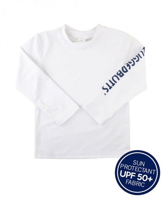 White Long Sleeve Rash Guard  - Doodlebug's Children's Boutique