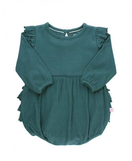 Twilight Ribbed Flutter Bubble Romper  - Doodlebug's Children's Boutique