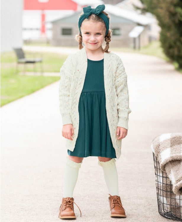 Confetti Chunky Knit Open Cardigan  - Doodlebug's Children's Boutique