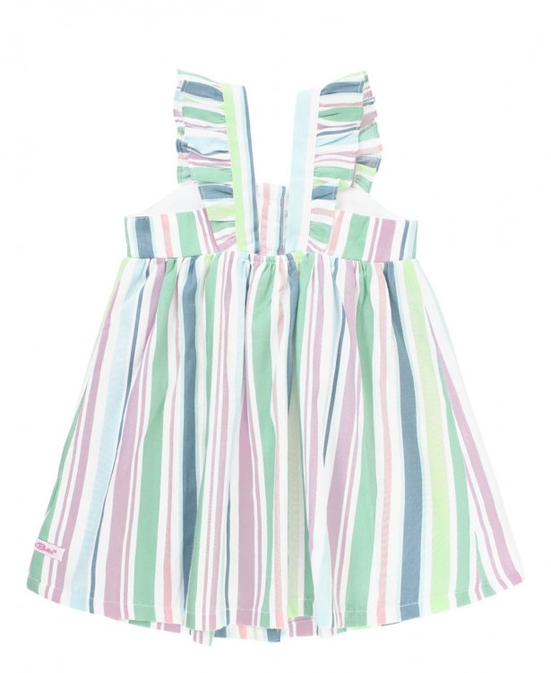 Charmed Stripe Flutter Button Front Dress  - Doodlebug's Children's Boutique