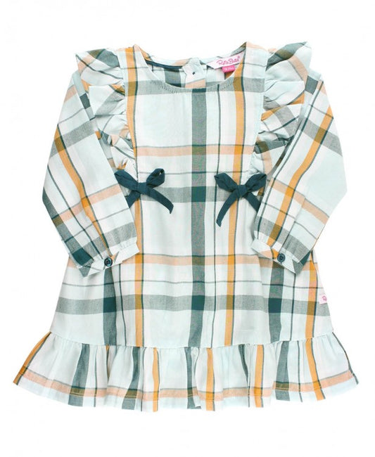 Aspen Plaid Ruffle Bow Dress  - Doodlebug's Children's Boutique