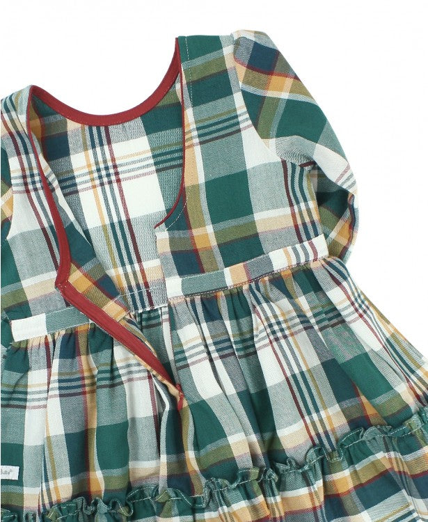 Windsor Plaid Scoop Neck Ruffle Dress  - Doodlebug's Children's Boutique