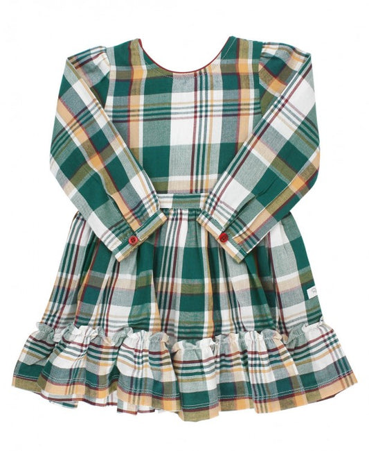 Windsor Plaid Scoop Neck Ruffle Dress  - Doodlebug's Children's Boutique