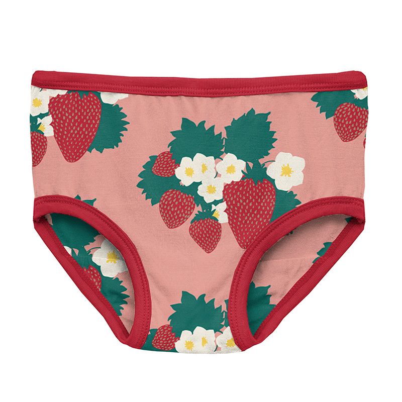 Print Underwear in Blush Strawberry Farm  - Doodlebug's Children's Boutique