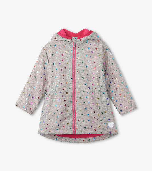 Confetti Hearts Microfiber Rain Jacket  - Doodlebug's Children's Boutique