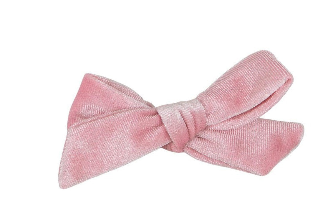 Ballerina Pink Velvet Bow on Clip  - Doodlebug's Children's Boutique