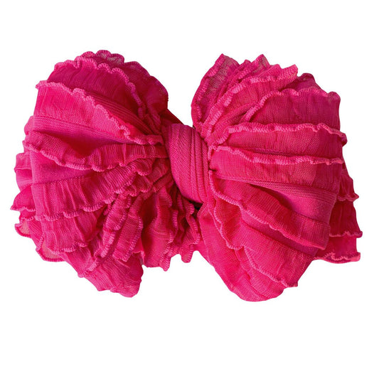 Wild Pink Frilly Headband  - Doodlebug's Children's Boutique