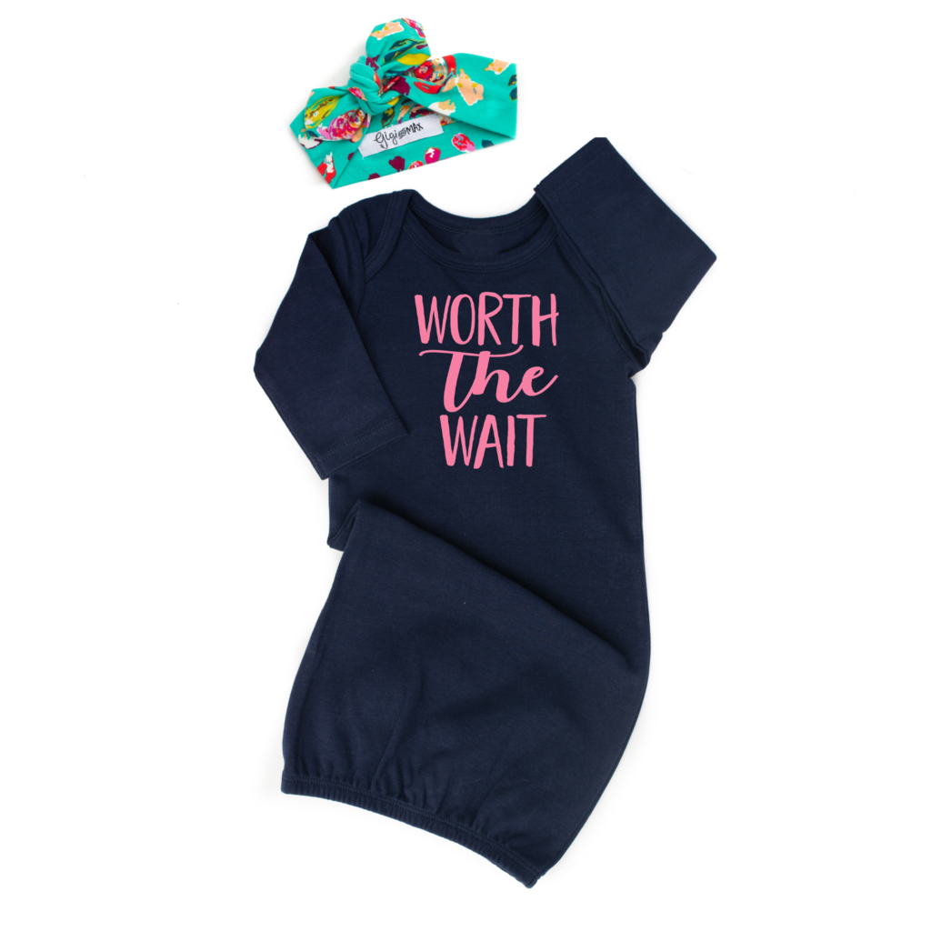 Worth the Wait Gown and Headband  - Doodlebug's Children's Boutique